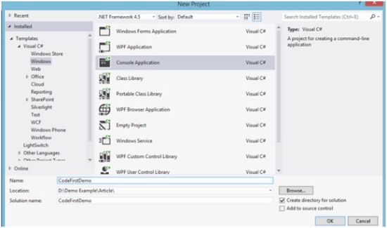 new console application